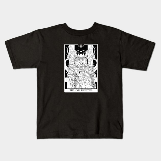 The High Priestess - Tarot Card Kids T-Shirt by KPrimeArt